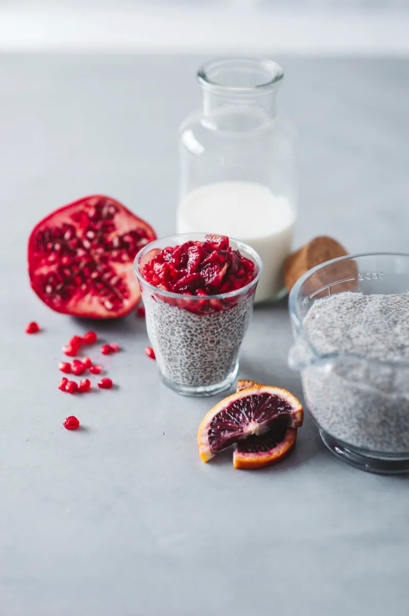 blood orange pommegranate and chai seed pudding 2309